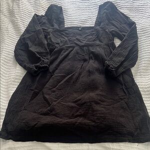 J. Crew Black Gauze Square Neck Dress